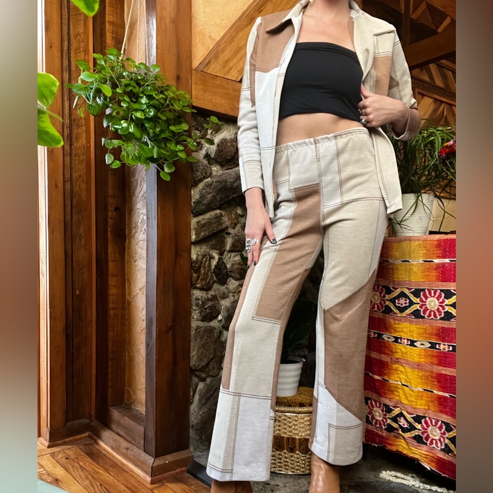 Vintage 1970s Sears patchwork suit set